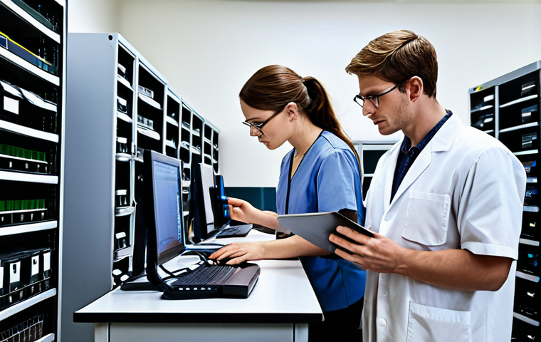 **Prompt:** "Ethical research practices: A diverse group of researchers in a modern lab setting, reviewing informed consent documents with participants. Emphasis on data security measures, like encrypted laptops and secure server racks. A sense of trust and transparency."