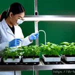 Home 23 가설 설정과 검증의 중요성 - Photorealistic Thai university science laboratory, a young Thai woman researcher in a neat lab coat ...